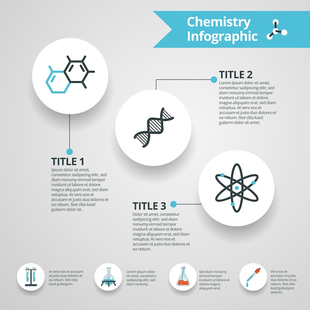 Bezpłatny wektor zestaw infografiki chemii