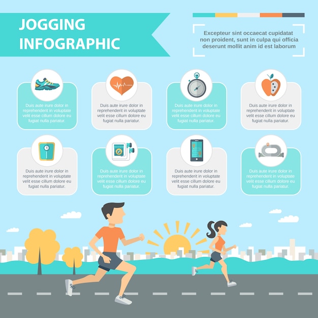 Zestaw Infografiki Jogging