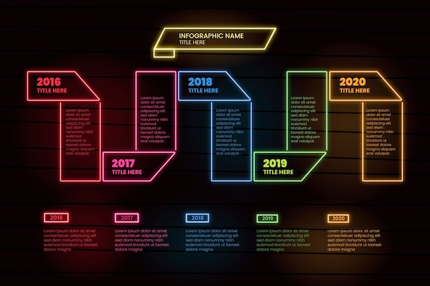 Zestaw Infografiki Neon