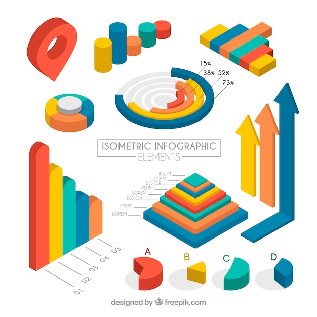 Zestaw Izometrycznych Elementów Infograficznych