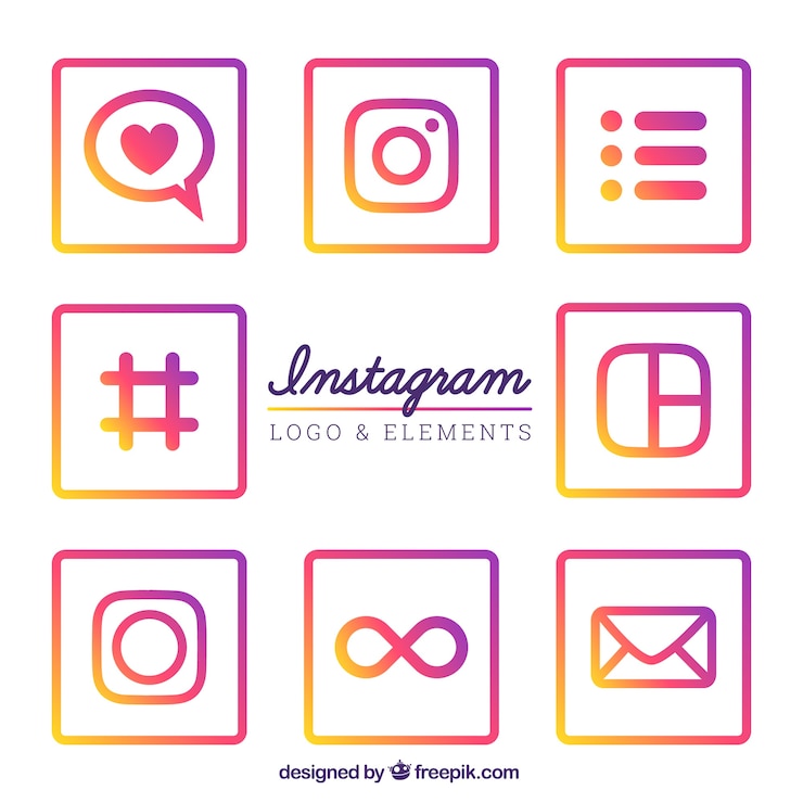 Bezpłatny plik Wektor zestaw kolorowych ikon instagram