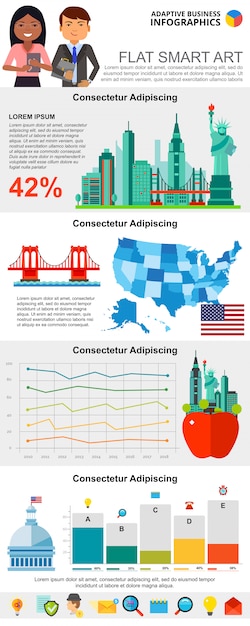 Zestaw Kolorowych Wykresów Infograficznych