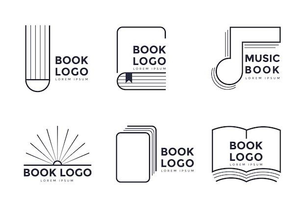 Bezpłatny wektor zestaw logo książki płaski kształt
