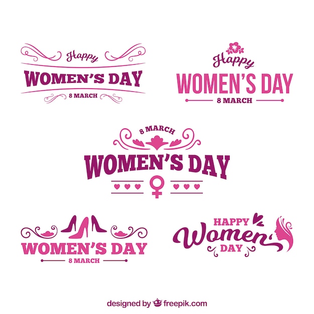 Bezpłatny wektor zestaw logo na dzień womans