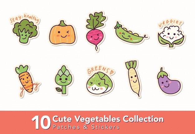 Zestaw naklejek z warzywami