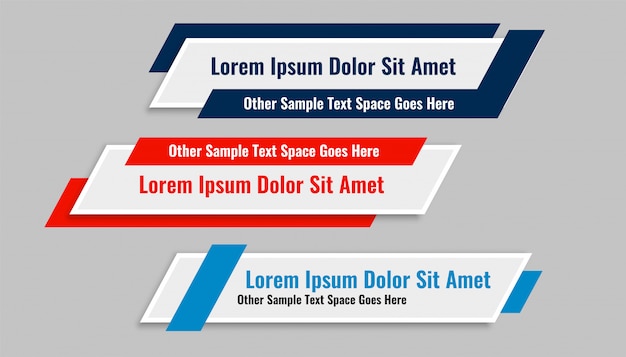 Zestaw Nowoczesnych Geometrycznych Dolnej Trzeciej Banery