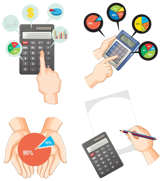 Bezpłatny wektor zestaw obliczeń matematycznych mix