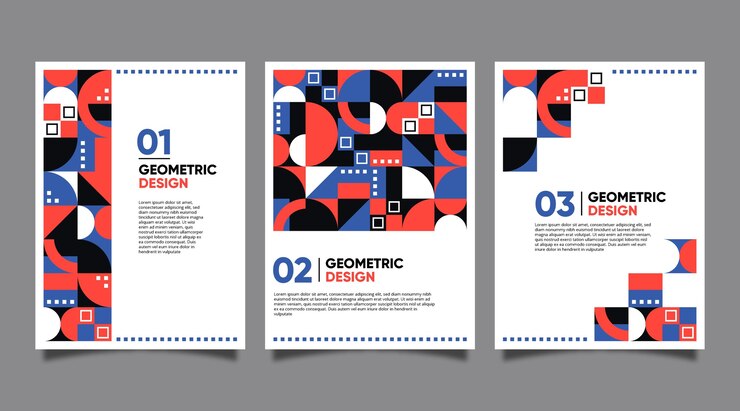 Bezpłatny plik Wektor zestaw okładek firmy geometrycznej