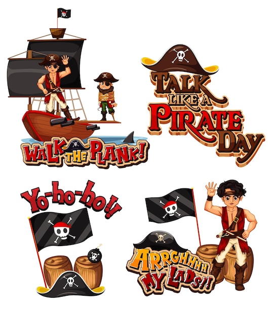 Zestaw Postaci Z Kreskówek Piratów