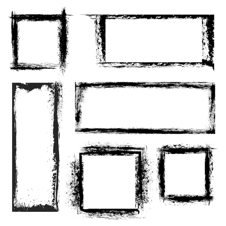 Bezpłatny plik Wektor zestaw ramek grunge. postać geometryczne, teksturowane tablice kolekcjonerskie. ilustracji wektorowych