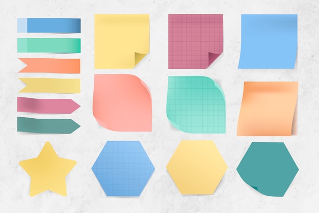 Zestaw różnych notatek programu Sticky Notes
