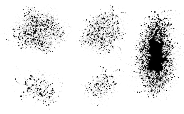 Bezpłatny wektor zestaw rozprysków atramentu