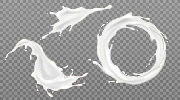 Zestaw Rozprysków Mleka, Jogurt Lub Napój Mleczny