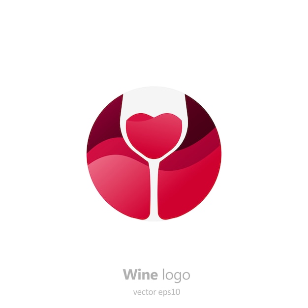 Zestaw rundy Logo z lampką wina. Kapsułka z płynem w ruchu.