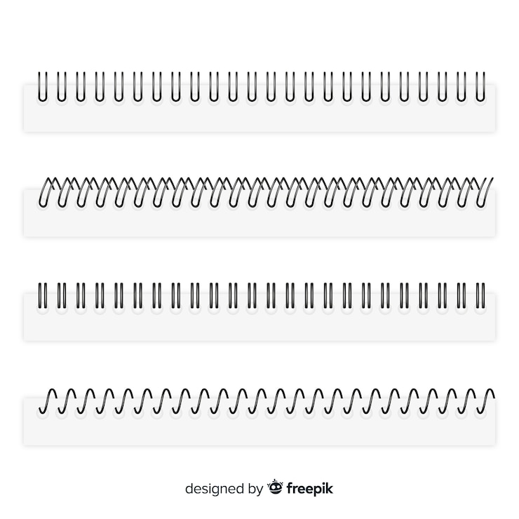 Bezpłatny plik Wektor zestaw spiral do realistycznego stylu notebooków