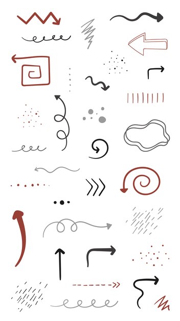 Zestaw strzałek doodles