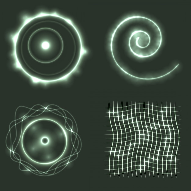 Zestaw świecące Kształty Geometryczne Vector Ilustracji