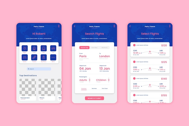 Zestaw Szablonów Aplikacji Do Rezerwacji Podróży