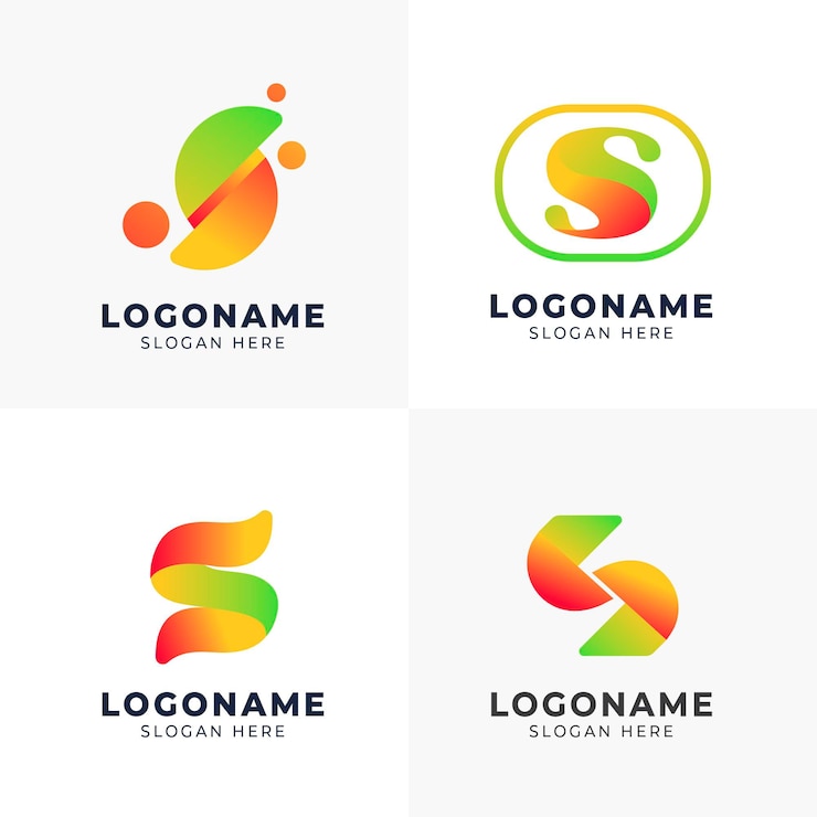 Bezpłatny plik Wektor zestaw szablonów logo gradientu s
