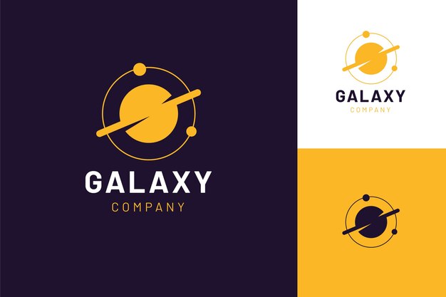 Zestaw szablonów logo płaskiej galaktyki