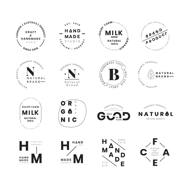Bezpłatny wektor zestaw wektorów znaczek logo