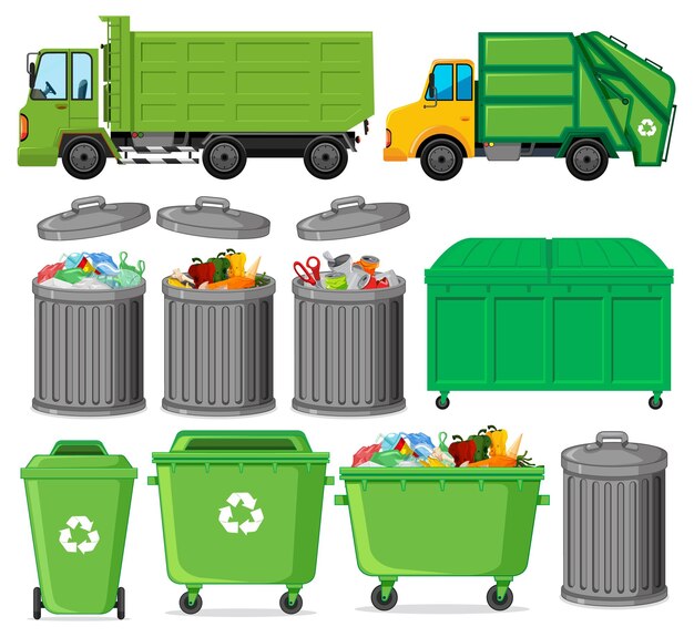 Zestaw zielonego recyklingu śmieci