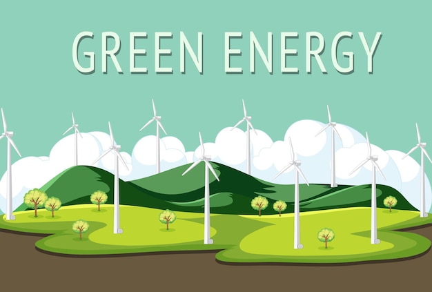 Zielona Energia Generowana Przez Turbinę Wiatrową Darmowych Wektorów