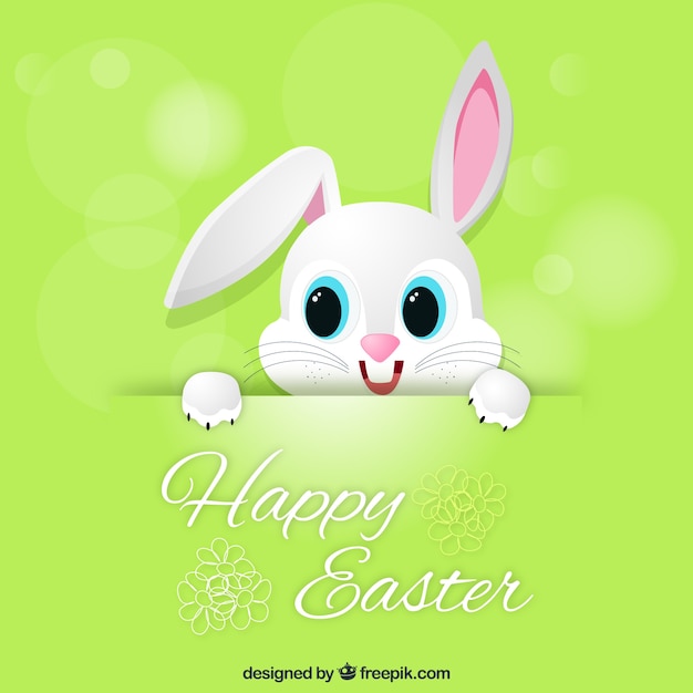 Zielona karta Wielkanoc z cute bunny