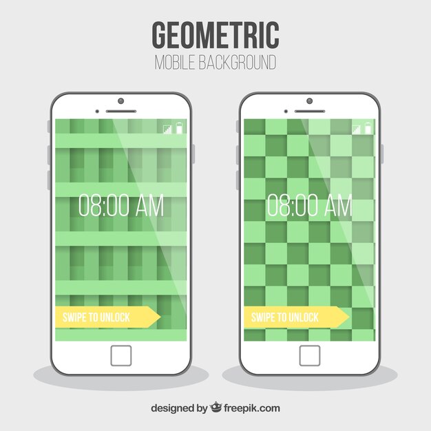 Zielone geometryczne tapety do telefonów komórkowych