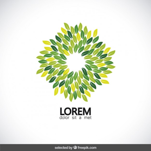 Bezpłatny wektor zielone liście logo