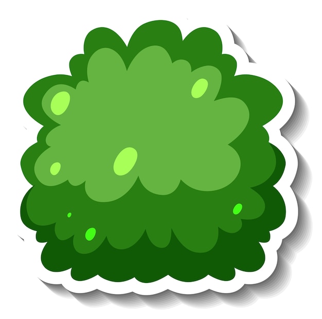 Bezpłatny wektor zielony krzew w stylu kreskówki