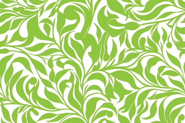 Zielony Ornament Kwiatowy Liście Tło