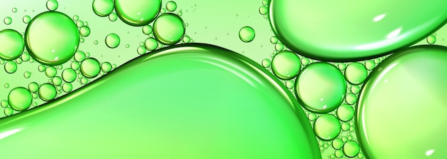 Bezpłatny wektor zielony płyn bańka oleju makro tekstura tło