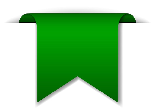 Bezpłatny wektor zielony sztandar na białym tle