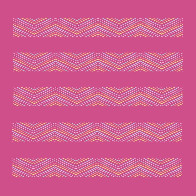 Zig zag ilustrator szczotka wektor doodle zestaw pędzli bez szwu wzór