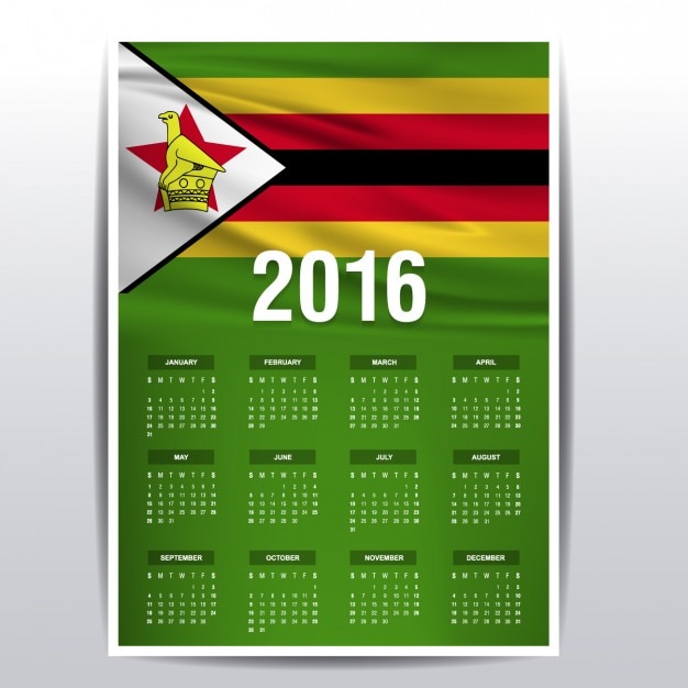 Zimbabwe Kalendarz 2016