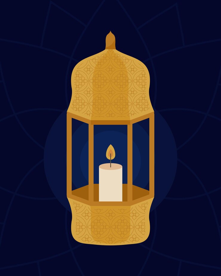Bezpłatny plik Wektor złota arabska lampa ze świecą