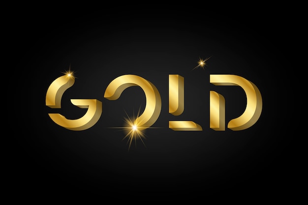 Złota błyszcząca metaliczna typografia