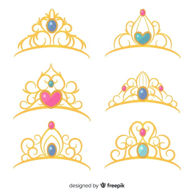 Bezpłatny wektor złota kolekcja księżniczki tiara