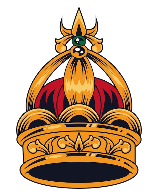 Bezpłatny wektor złota korona z ikoną fleur
