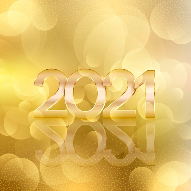 Złoty Bokeh Nowy Rok 2021 Tło