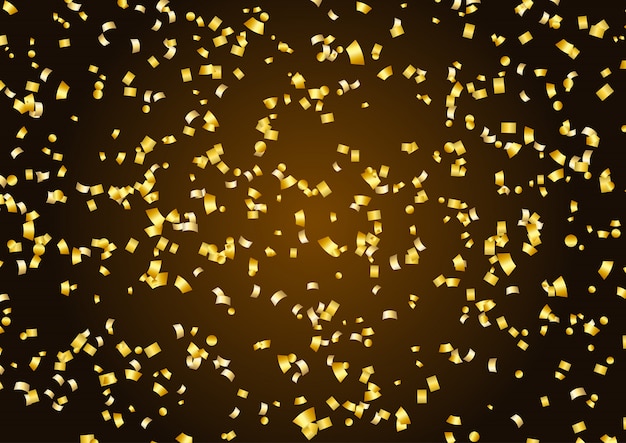 Złoty confetti tło
