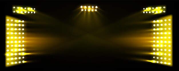 Złoty efekt świetlny na tle sceny imprezy na stadionie Żółty koncert disco club reflektor ray projekt Magiczny świąteczny projektor z brokatem w luksusowej podświetlanej dekoracji teatralnej glow studio