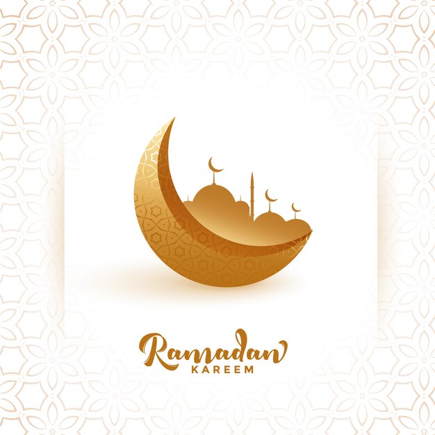 Złoty księżyc i meczet Ramadan kareem festiwalu tło