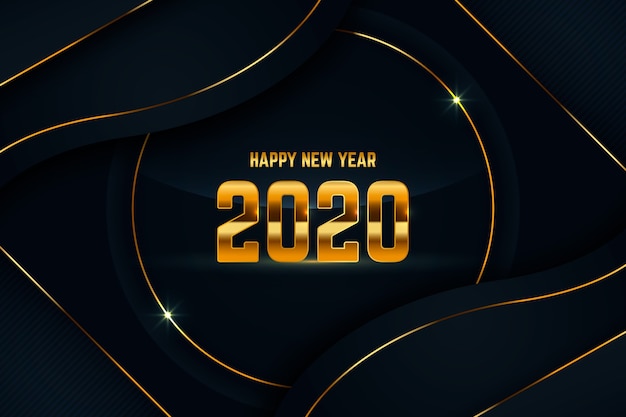 Złoty Nowy Rok 2020 Tło