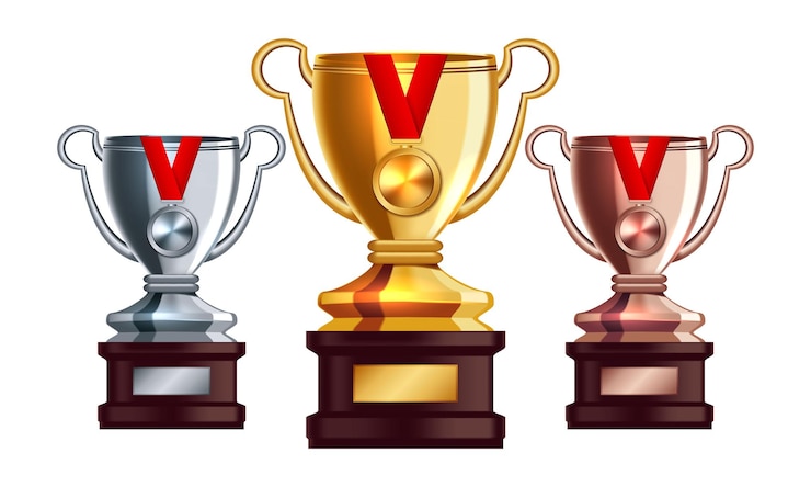 Bezpłatny plik Wektor złoty, srebrny i brązowy puchar trofeum
