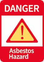 Bezpłatny wektor znak ostrzegawczy o niebezpieczeństwie związanym z azbestem