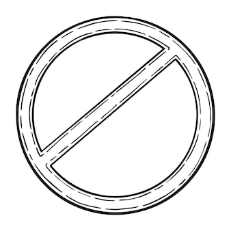 Znak zakazu doodle liniowego