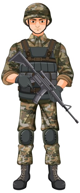 Żołnierz w jednolitej postaci z kreskówek