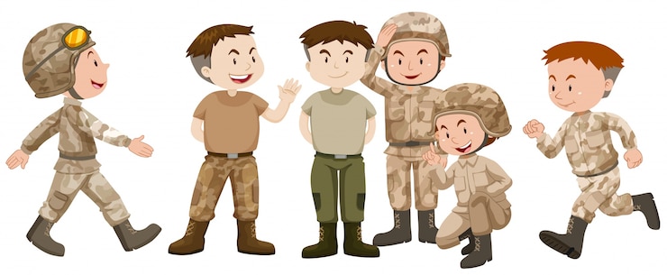 Bezpłatny plik Wektor żołnierze w brązowym jednolitym ilustracji